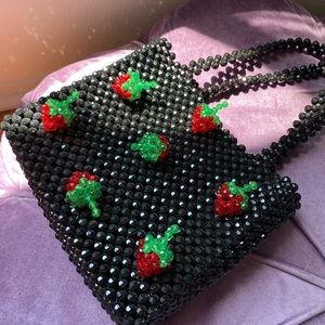 Susan Alexandra Strawberry Beaded Bag